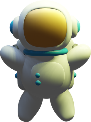 Cute 3D Astronaut Front View